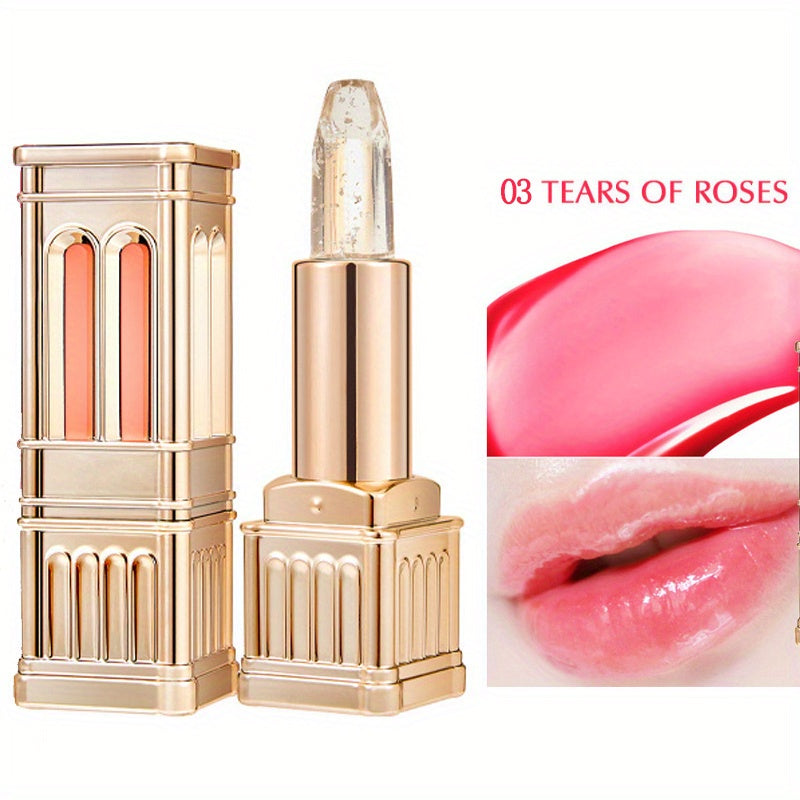 Glitter Temperature Changing Lip Balm Golden Foil Tinted Lipstick