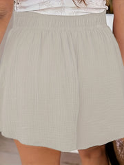  Solid Wide Leg Drawstring Shorts