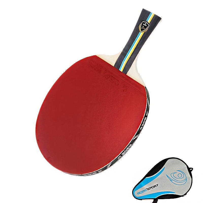 Table Tennis Paddle with Ergonomic Handle and Storage Bag