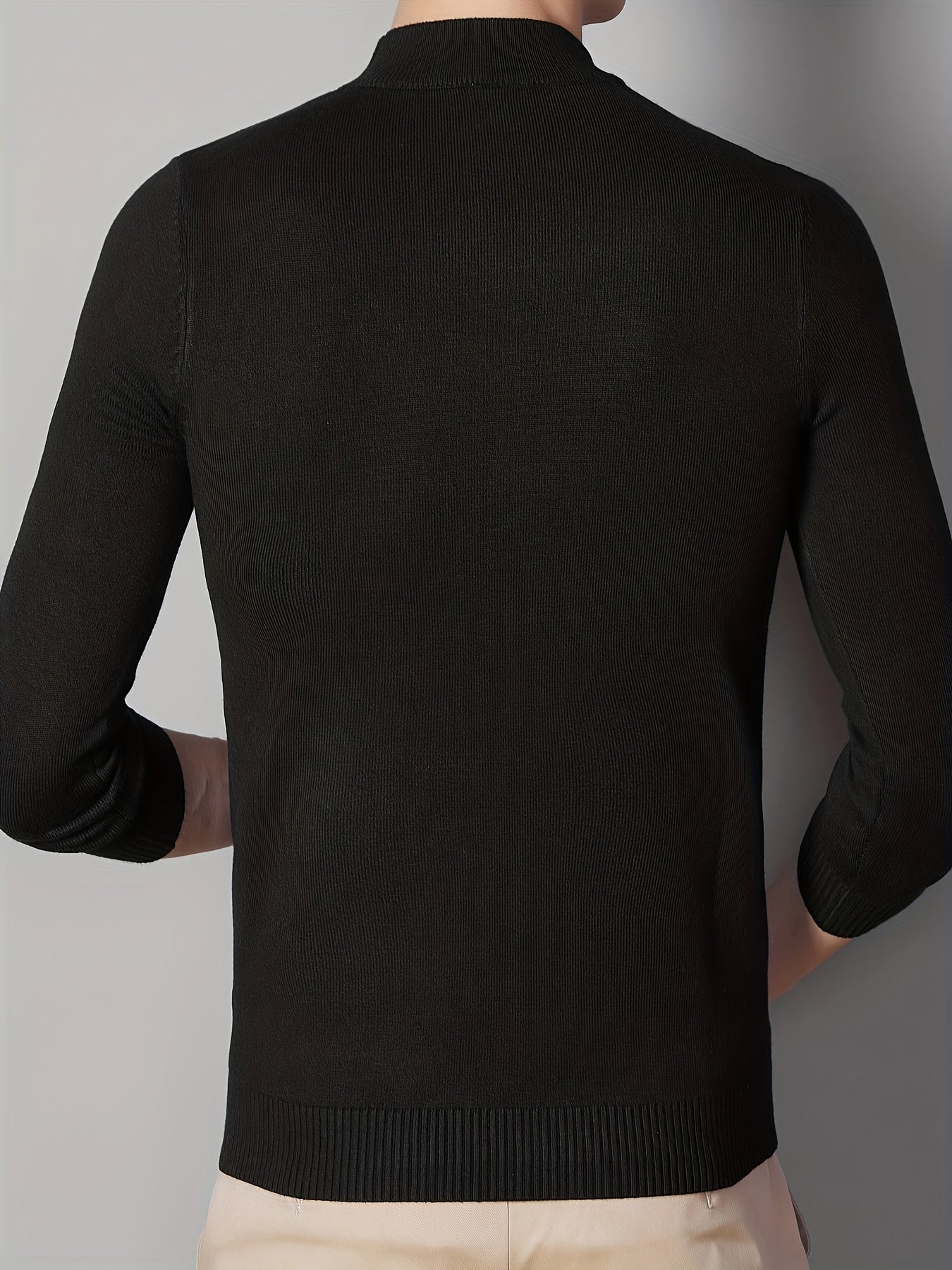 Men's Cross Pattern Knit Sweater Warm Pullover for Fall Winter