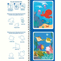 4pcs Magic Water Book Reusable Watercolor Activity Book with Double Sided Pages