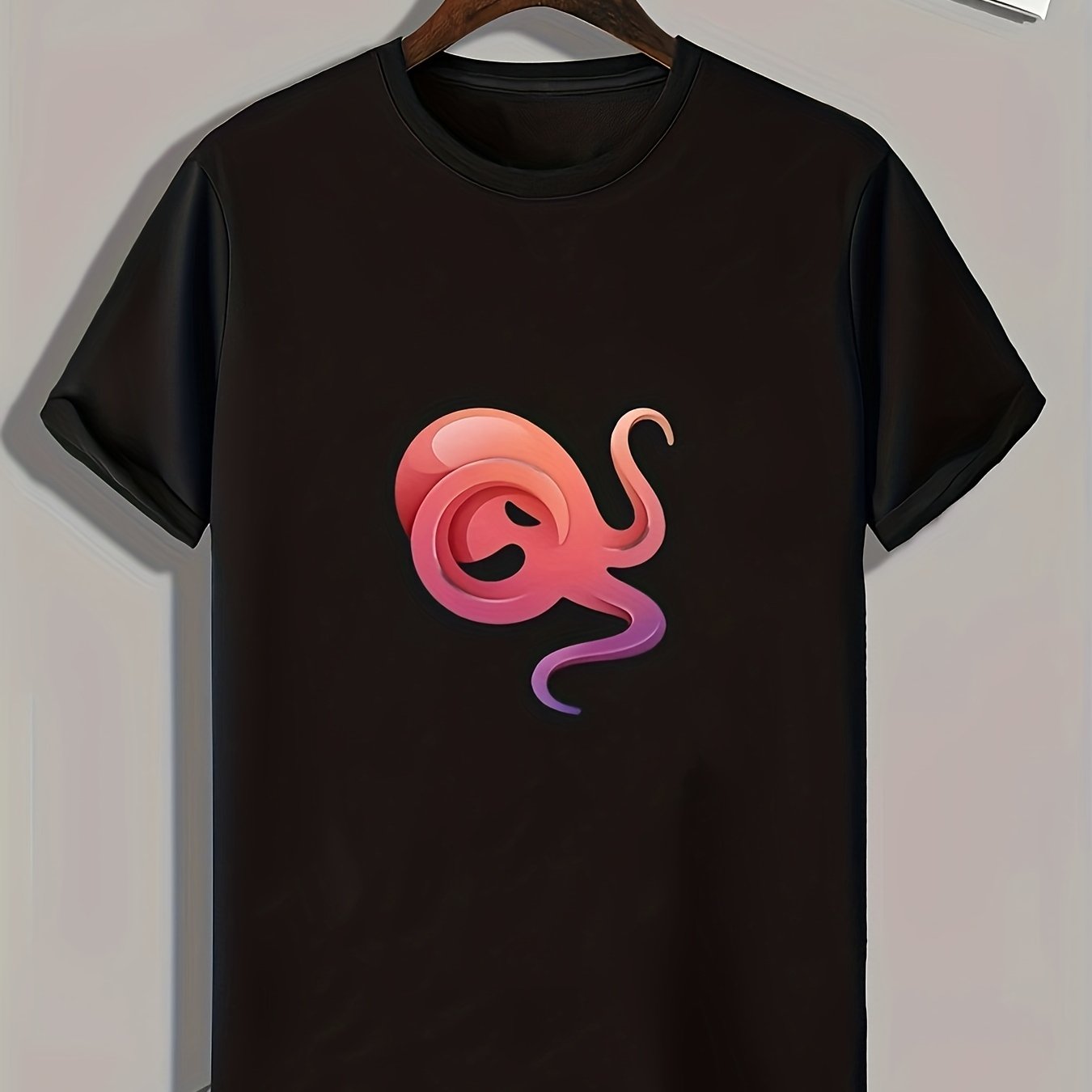 Cartoon Print Men's Graphic Tee for Summer