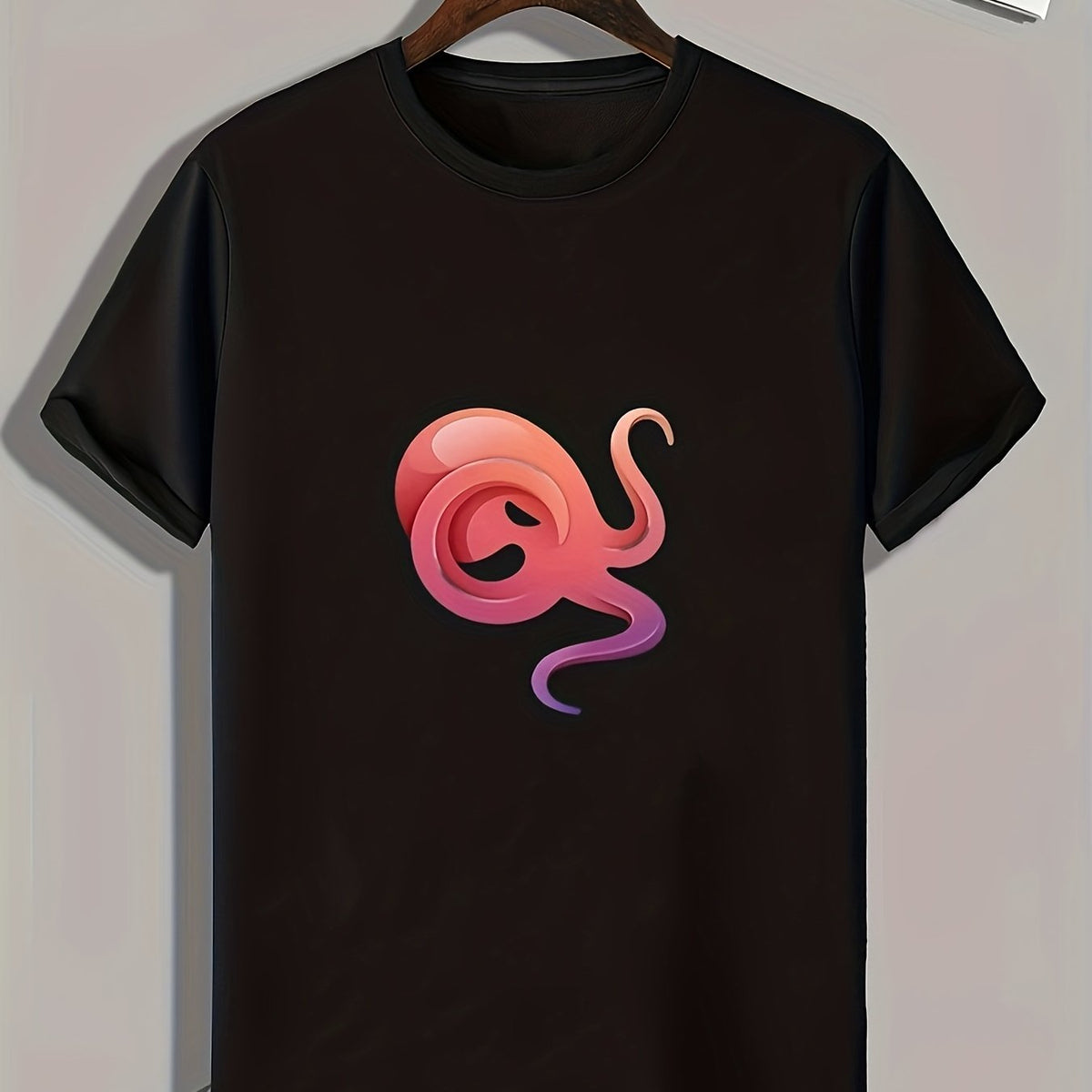 Cartoon Print Men's Graphic Tee for Summer
