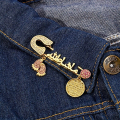 Faux Diamond Inlaid English Alphabet Brooch