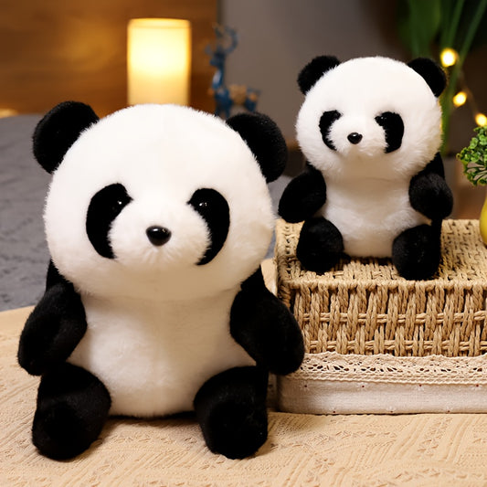 Soft Fluffy Sitting Panda Plush Toy & Stuffed Animal with Expressive Eyes