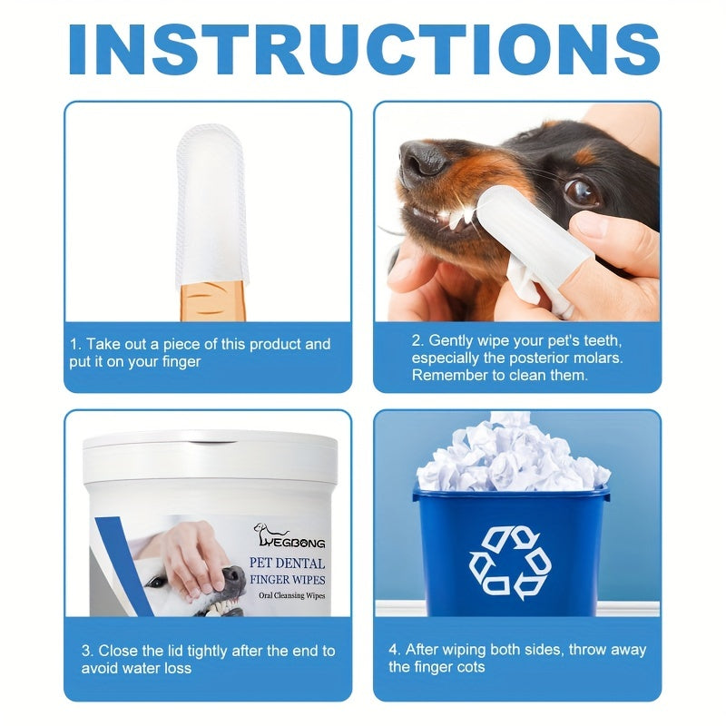 50pcs Pet Oral Health Silicone Fingertip Toothbrush for Dogs and Cats