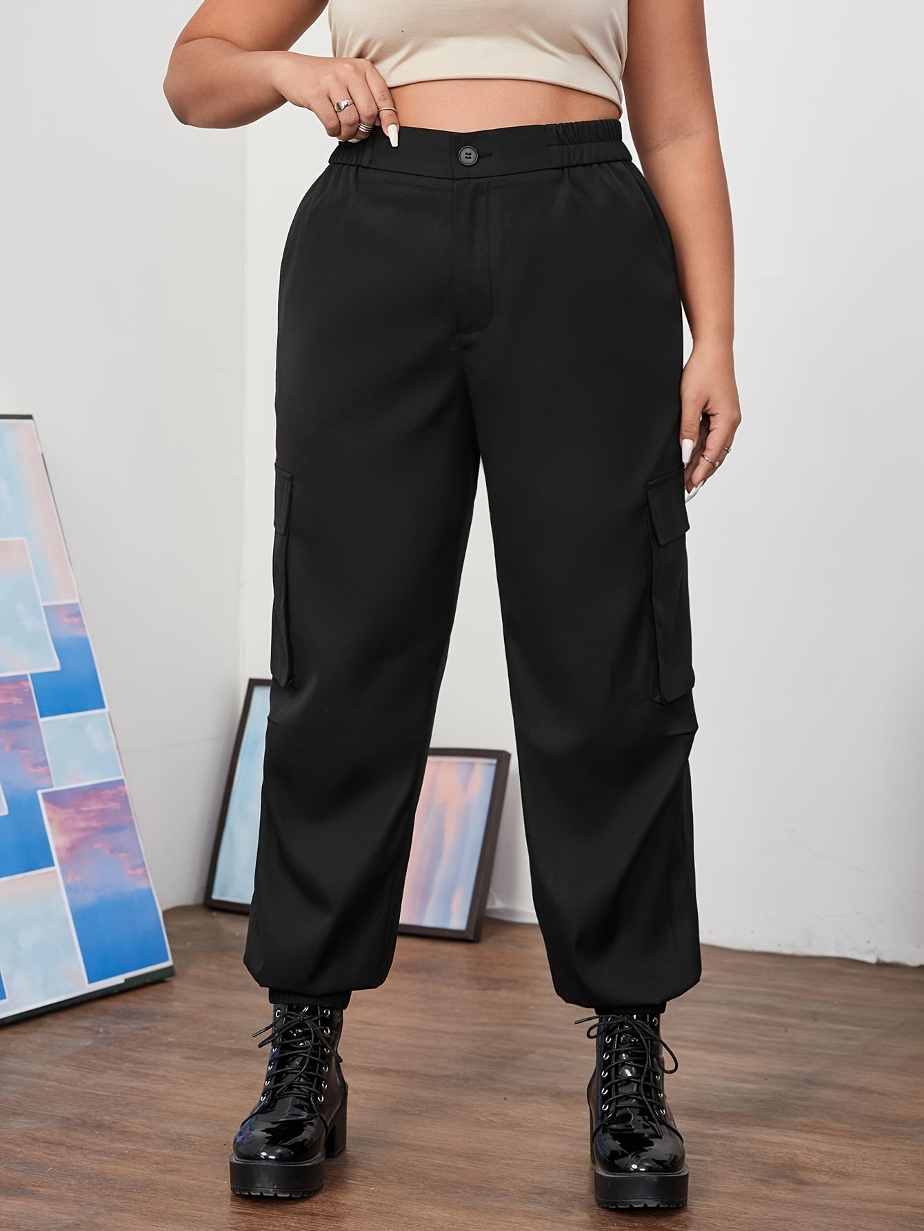 Cargo Jogger Trousers High Rise