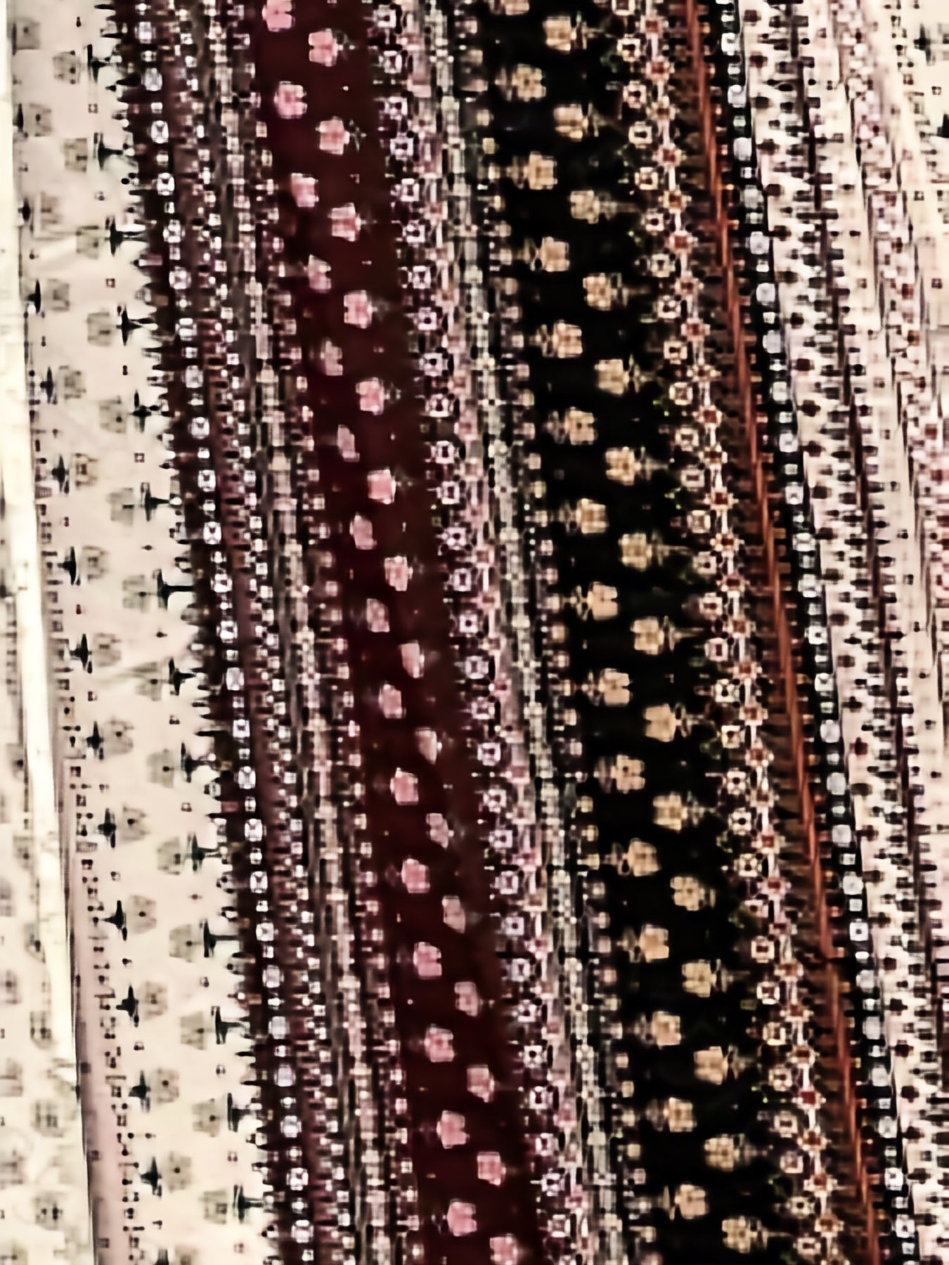  Colorblock Ditsy Print Wide Leg Pants