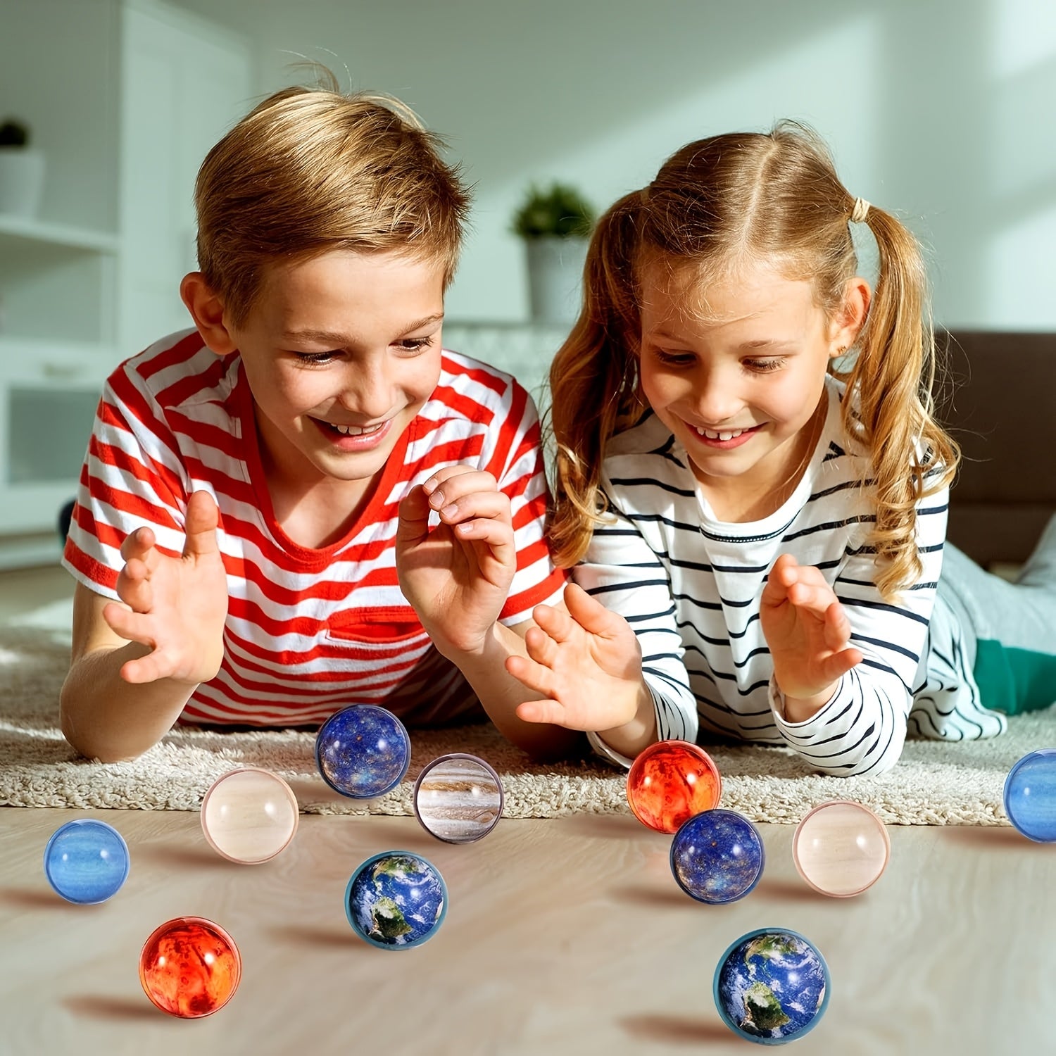 12pcs Solar System Planets Kids Bounce Balls - Party Favors & Classroom Prizes