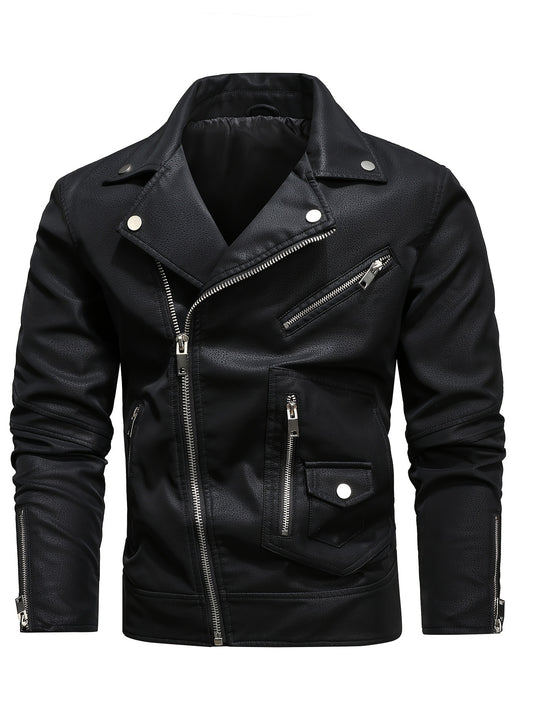 Men's Winter PU Leather Zipper Jacket