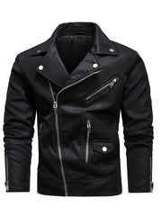 Men's Winter PU Leather Zipper Jacket