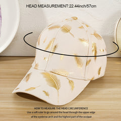 Retro Bronzing Feather Baseball Cap