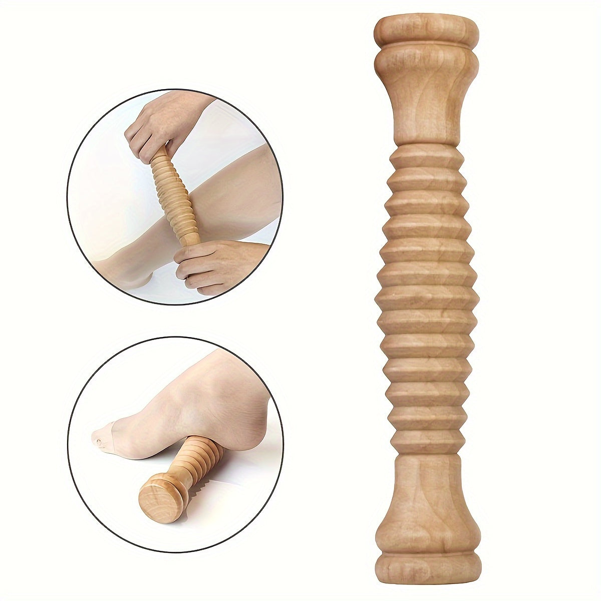 Wooden Foot Roller Massager for Reflexology Relief