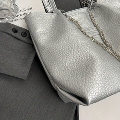 Lychee Pattern Tote Bag with Chain Decor