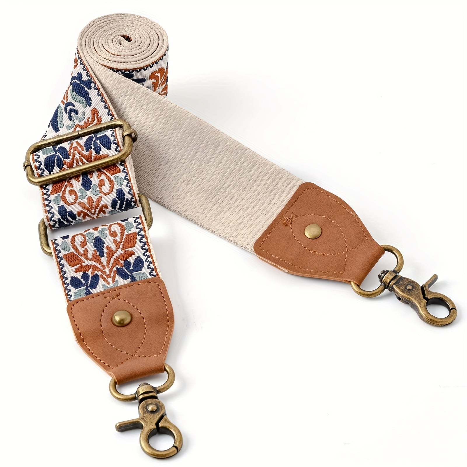 Ethnic Embroidered Wide Shoulder Strap Adjustable Replacement Belt