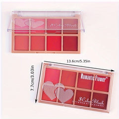 Romantic Flower 8 Blush Palette - Matte Finish, Waterproof & Sweatproof