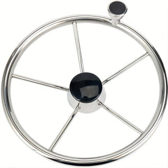Stainless Steel 5 Spoke Steering Wheel with Knob - Boat Marine Accessories