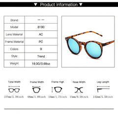 Vintage Leopard Round Sunglasses Classic Travel Sunshade Eyeglasses