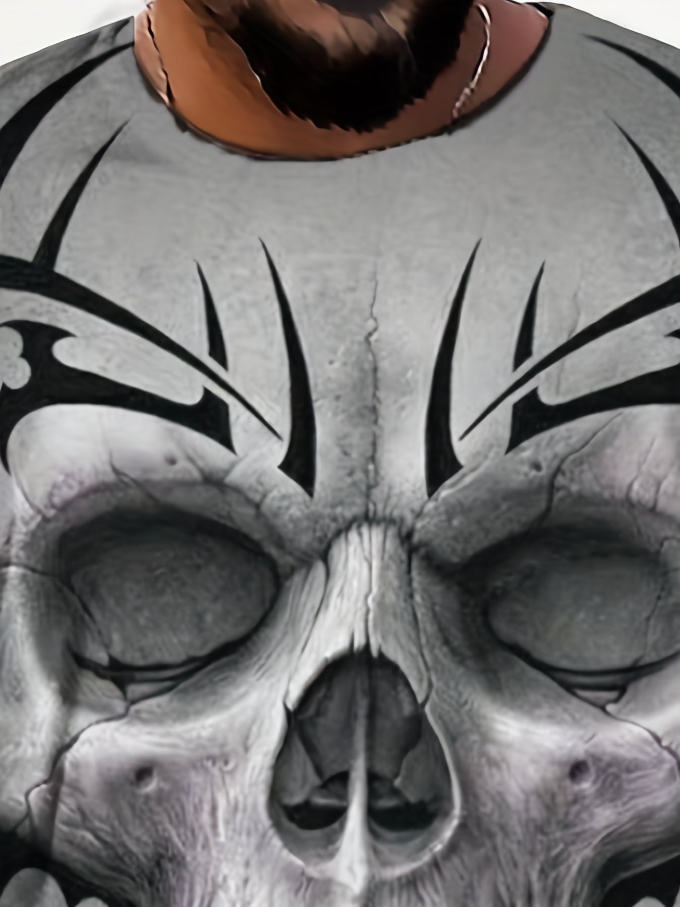 Men's Breathable 3D Skull Graphic Tee for Summer