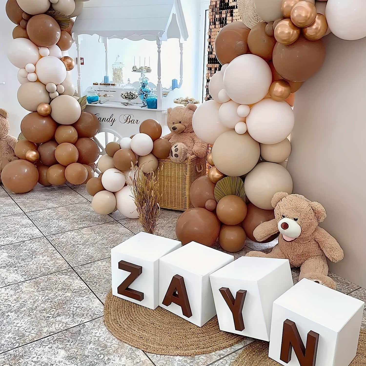 60 Coffee Brown Balloons Tan Dark Arch Bear Party Wedding Decor