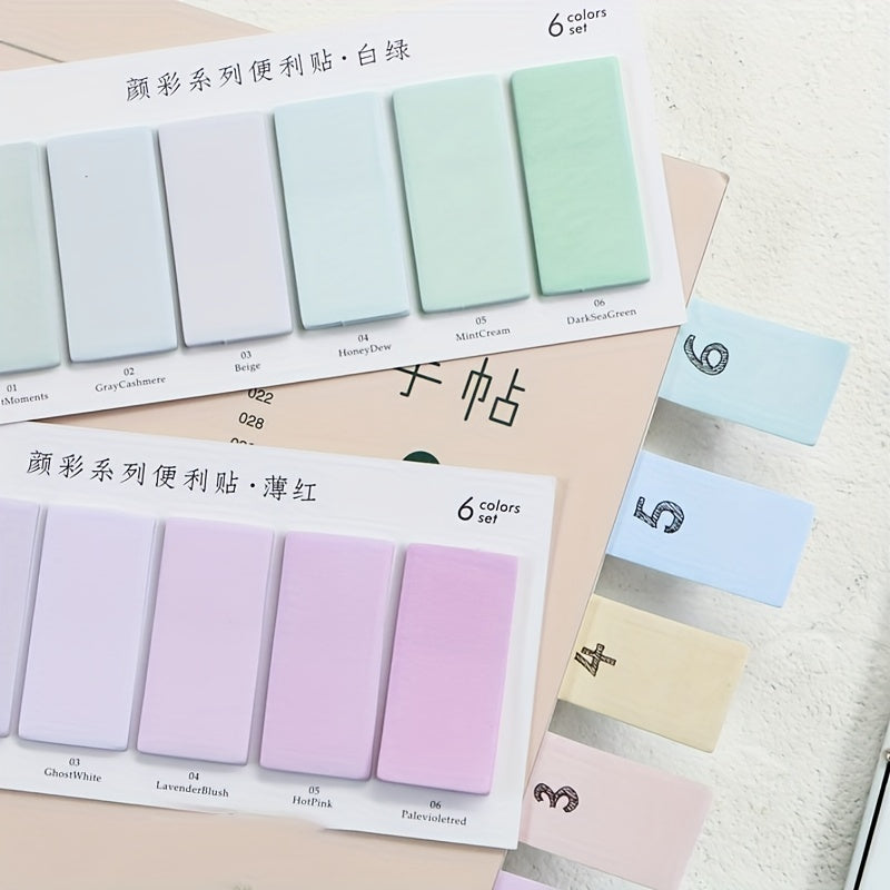 120pcs Washi Sticky Notes 6 Colors x 6 for Students & Office Supplies
