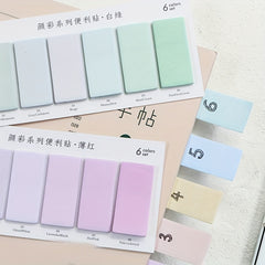 120pcs Washi Sticky Notes 6 Colors x 6 for Students & Office Supplies