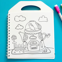 Reusable Magic Water Coloring Book & 6 Pens Set