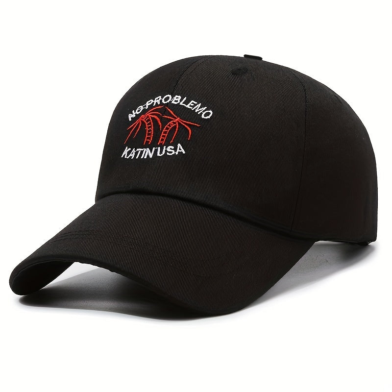 Coconut Tree Embroidered Sunblock Hat Couple Cap