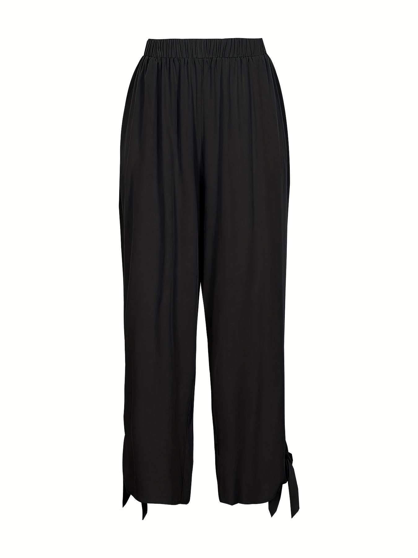  Cut Out Tie Side Tapered Leg Pants With Pockets