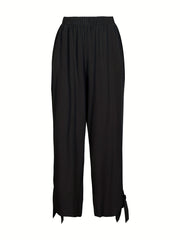  Cut Out Tie Side Tapered Leg Pants With Pockets