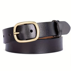 Leather Belt Copper Buckle Solid Belt Unisex Jeans Pants Belt