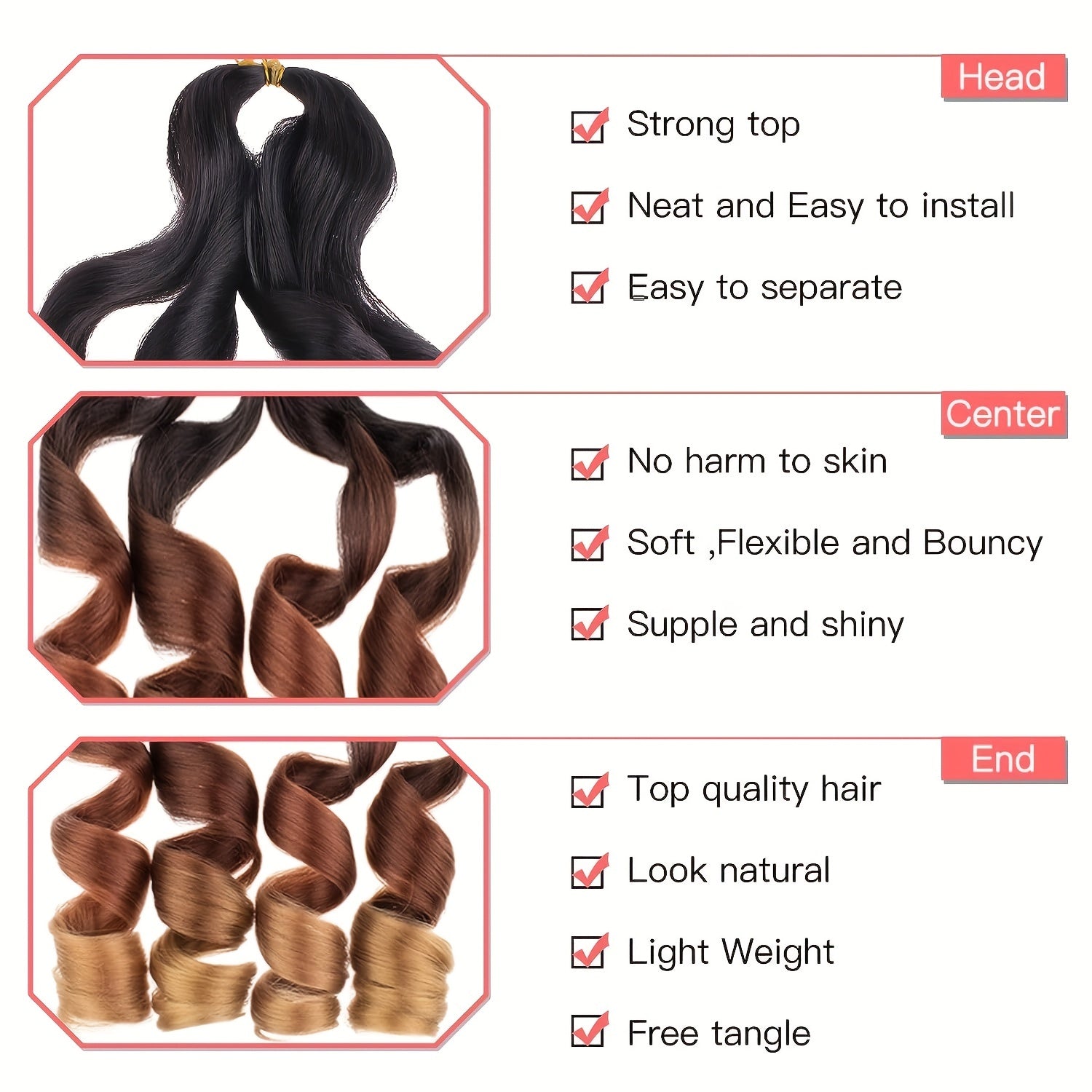 French Curl Braiding Hair 66cm Loose Wave For Box Braids
