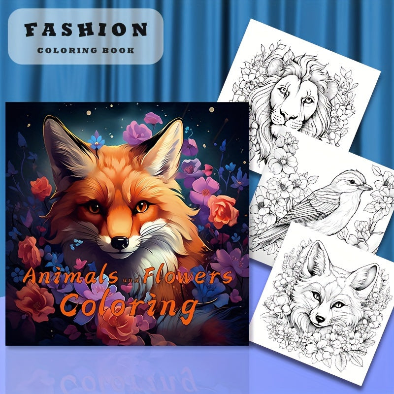 Animal & Floral Coloring Book: Art Therapy Paint by Number Kit