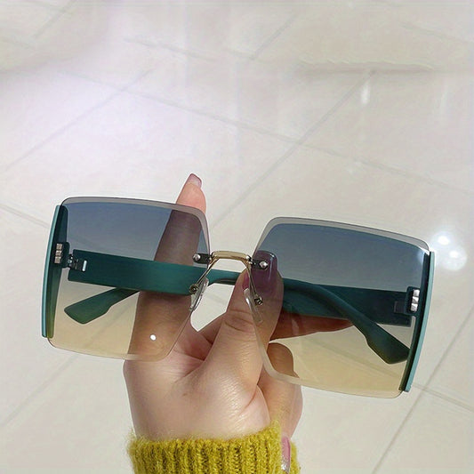 Ombre Rimless Sunglasses UV400 Sun Shades Square Beach Travel