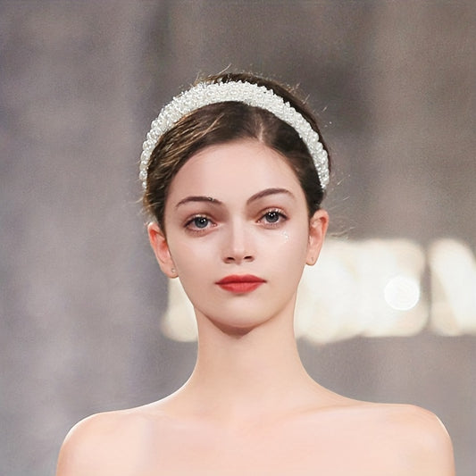 Faux Pearl Beads Wide Brim Headband Hair Accessories