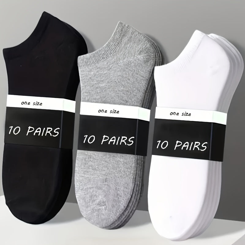 5-10 Pairs Ankle Socks Men Women Breathable Sports Low Cut Solid Socks
