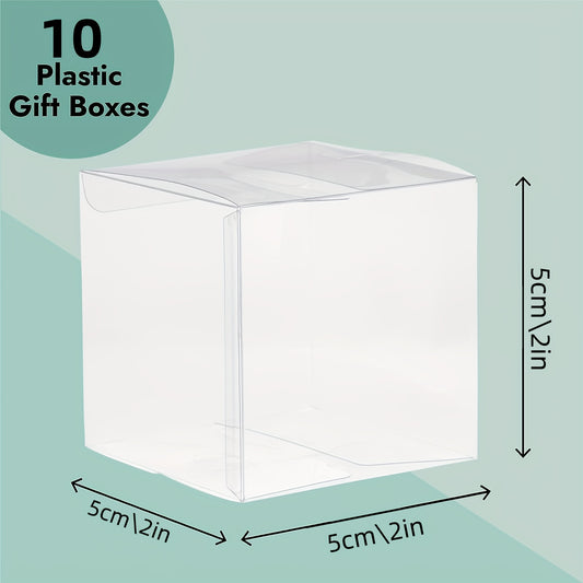 10pcs 4x4x4 Square Clear Gift Boxes Wedding Party Favors Bridal Showers