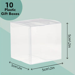 10pcs 4x4x4 Square Clear Gift Boxes Wedding Party Favors Bridal Showers