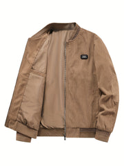Men's Corduroy Varsity Jacket College Windbreaker