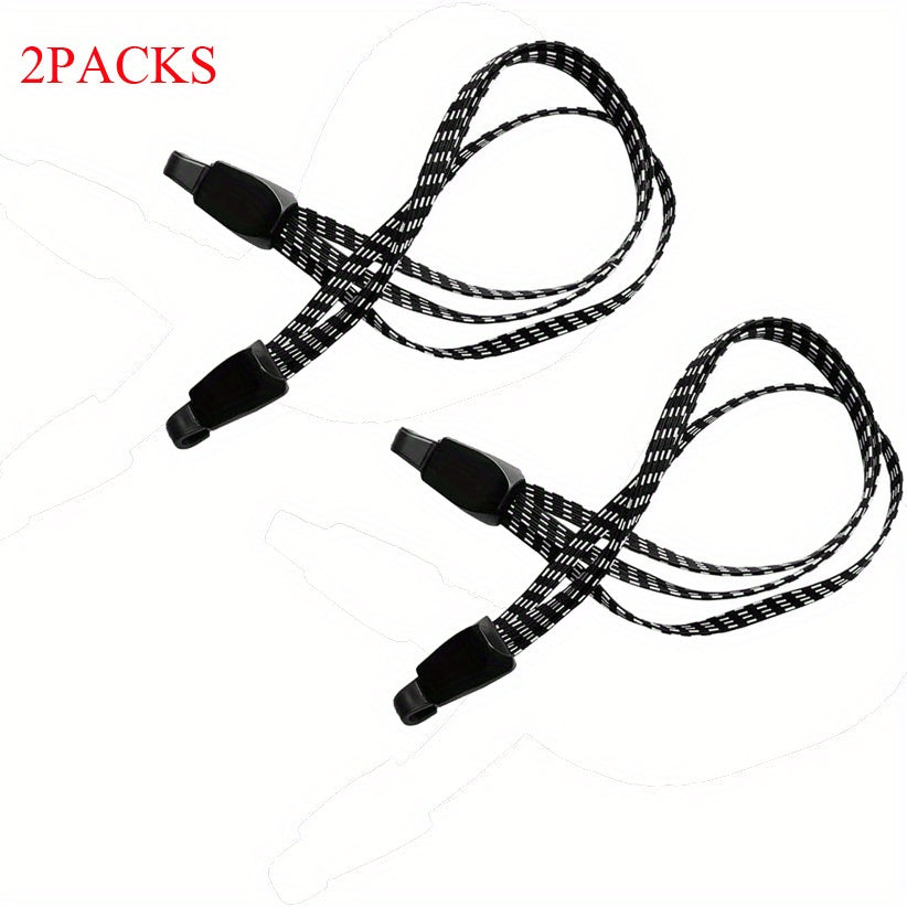 2pcs Bike Bungee Cords 3 In 1 Strap Rope Elastic With Two Plastic Hoods