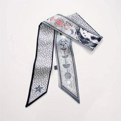 Tarot Double Layer Twill Scarf Silk Ribbon Neckerchief Bag