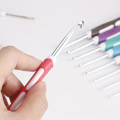 9pcs Crochet Hook Hand Knitted Needles Colorful Grip DIY Process Knitting