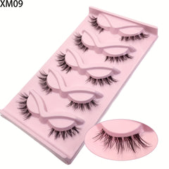 5 Pairs Soft False Eyelashes Fluffy Natural Look Faux Mink Eyelashes