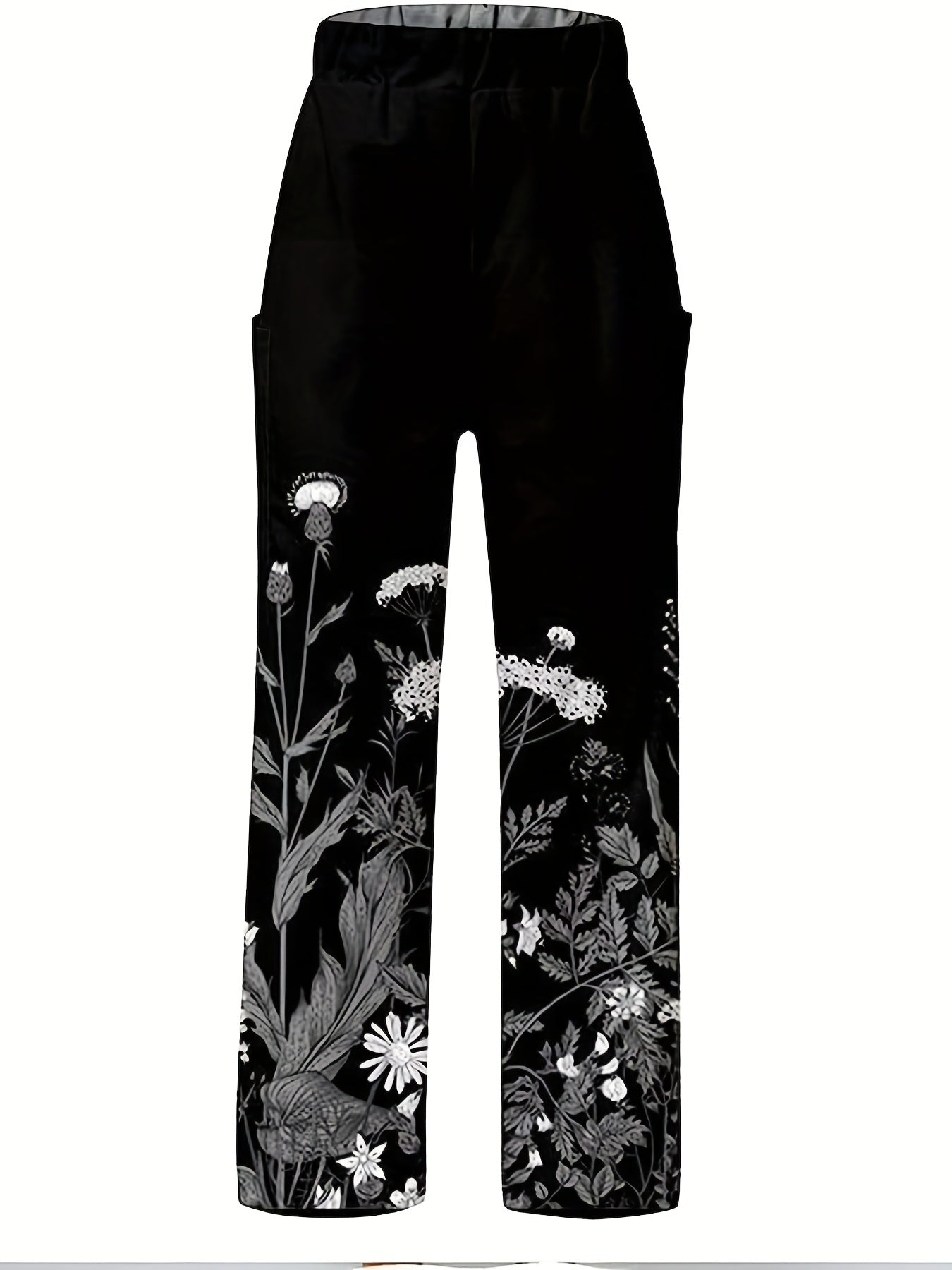  Floral Print Wide Leg Loose Pants