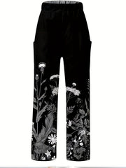  Floral Print Wide Leg Loose Pants