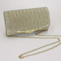 Radiant Glitter Clutch Bag for Women - Elegant Pleated Design for Events