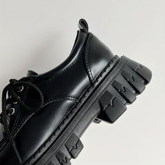Women's Platform Oxfords Lace Up Chunky Heels Casual Shoes