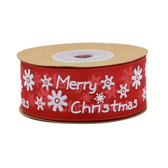 10M Christmas Satin Ribbons Crafts DIY Tape Wedding Gift Bows
