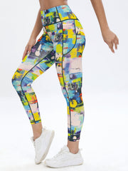 Women's All Over Print High Waist Yoga Pants with Pocket