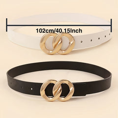 8 Shaped Buckle Belt Set - Women's Casual & Classic Belt for Dress and Pants